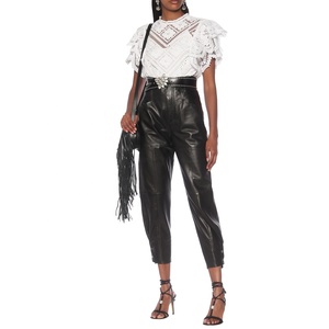 Pantalones de cuero de tiro alto para mujer - Product Image 2