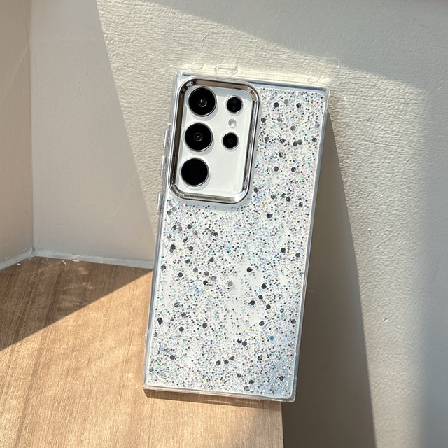Glitter Soft TPU Hard PC Back Cover Case Camera Protective Phone Case for Samsung Galaxy S25 Ultra 16 Pro Max 16e 15 14 Pro