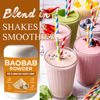 Poudre de baobab biologique avec électrolytes et extrait de plante infusé en fer et vitamine C