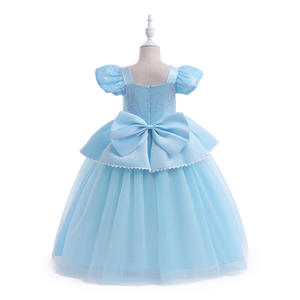 Summer Girls' Apparel <strong>for</strong> <strong>Cinderella</strong> Princess Formal Sequin Spliced Mesh Girls <strong>Dresses</strong> with a Big Bow - Product Image 4