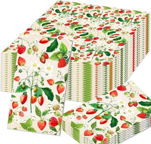 Servilletas de Papel con Diseño de Fresas para Cócteles, Cumpleaños, Bodas, Despedidas de Soltera, Baby Shower, Fiestas y Eventos - Product Image 1
