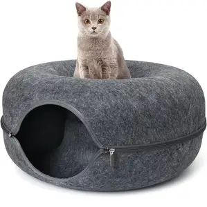 Customized felt pet house for cats collapsible folding felt dog bed dog house cat pet house pet bed felt cat cave