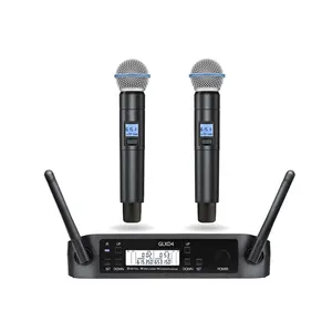 High Quality UHF Dual Channel Wireless Microphone System For Live Sound with Beta58 and S-M58 Two Handheld Stage Mic