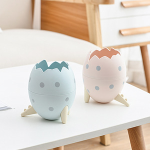 Dinosaur Egg Storage Bucket Round Cartoon Design Desk Organizer With Legs Blue Pink Green Color Options - Product Image 4