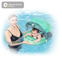 Mambobaby Baby Flotteur avec auvent Non gonflable Sûr pour les enfants de 3 à 24 mois Anneau de natation pour bébé confortable et sécurisé sans air