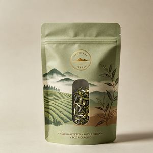 Custom Logo Printed Eco Friendly Kraft Paper Matte Finish <b>Zip</b> Lock Resealable Stand Up Pouch For Loose Tea Packaging <b>Bag</b> - Product Image 5