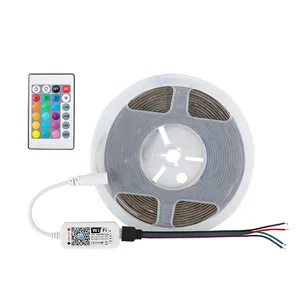 Tira COB RGBW a todo color de sueño de 24V, venta al por mayor, 480, 768, 756LEDs/M, decoración impermeable, tira de luz LED RGB inteligente