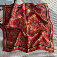 Écharpe carrée 100% soie véritable 53*53cm, imprimé floral frais, petite écharpe en soie pour femme, personnalisation OEM ODM disponible