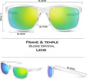 Lunettes de soleil sportives personnalisées avec logo, verres de sécurité doublés de mousse amovible pour la protection des yeux lors de matchs de pickleball et de volley-ball en extérieur - Product Image 2