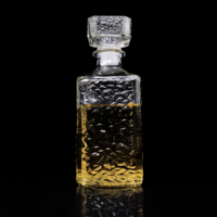 Bouteille en verre cristal transparente de luxe 750 ml avec bouchon en liège, impression sérigraphique couleur personnalisée, résistance aux chocs thermiques pour