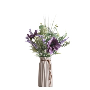 Bouquet de fleurs artificielles de camélia Heda en tissu tressé pour décoration de mariage et de maison CF01140 - Product Image 5