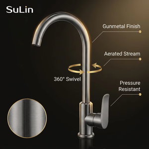 <span class=keywords><strong>Robinet</strong></span> de cuisine en acier inoxydable SUS304 couleur bronze, mitigeur d'évier pivotant à 360° avec jet aéré SL-607-1 - Product Image 3