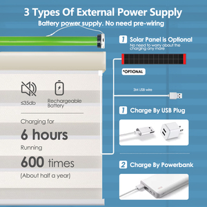 Tende a Rullo Elettriche a Batteria a Doppio Strato, Regolabili Giorno/<span class=keywords><strong>Notte</strong></span>, con Controllo della Luce per Soggiorno e Studio - Product Image 6