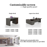 Bureau de direction en MDF au design moderne, personnalisable OEM, bureau informatique commercial convertible, extensible et modulaire, à profil bas