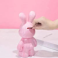 Lapin fluide avec 4 flacons de peinture, peinture DIY, sculpture artisanale, ornements de poupée, ours fluide, graffiti, cadeau de nouvel an pour enfants