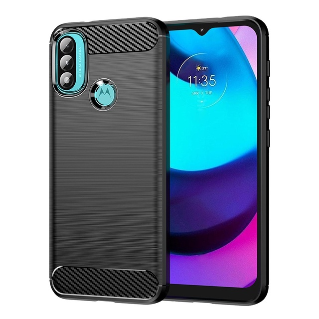 Rugged Brushed Soft Phone Back Cover for Motorola Moto E40 /E30 Fusion Shockproof Armor Case
