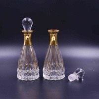 Flacons arabes dorés faits à la main de 120 ml, flacons d'attar, flacons en verre avec bouchon en verre poli, flacons en verre pour huile d'oud, flacon de parfum