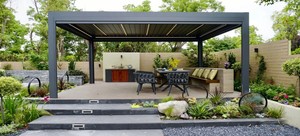 Auvent de toit de <span class=keywords><strong>pergola</strong></span> rétractable motorisé en aluminium Auvents de jardin en PVC imperméables avec voile d'ombrage Auvent pliant d'extérieur - Product Image 6