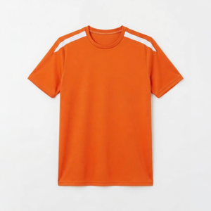 Camiseta de Fútbol Naranja, Cuello Redondo, Manga Corta, Poliéster que Absorbe la Humedad, Unisex para Adultos, Corte Regular, Color Sólido, Transpirable - Product Image 1