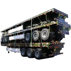 拖车便宜的价格定制3轴4轴40英尺48英尺53英尺60英尺集装箱平板半挂车