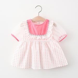 Ropa Casual para Bebés, Vestidos Blancos para Niñas Pequeñas, Vestido Corto de Gasa con Volantes y Puntos, Venta al Por Mayor - Product Image 1
