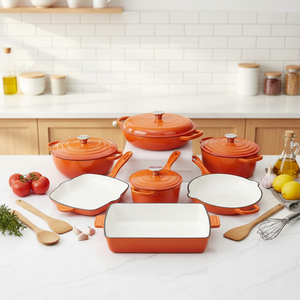 Ensemble de 11 ustensiles de cuisine très vendus : casseroles et poêles en fonte, faitout, poêle à frire antiadhésive, faitout à ragoût, sain et durable - Product Image 6