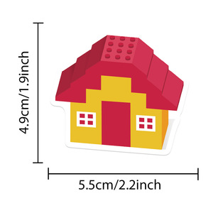50 autocollants colorés pour jouets de construction, décorations murales pour réfrigérateur, jouets éducatifs pour enfants - Product Image 3