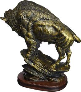 Polyresin estatua jardim Anticato Finitura Bronzo American Buffalo Statua di Bisonte - Product Image 2