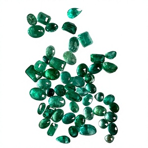 Lot en vrac de pierres précieuses d'émeraude naturelle zambienne à taille mixte, 65 carats, émeraude verte en vrac pour la fabrication de bijoux, vente en gros - Product Image 1