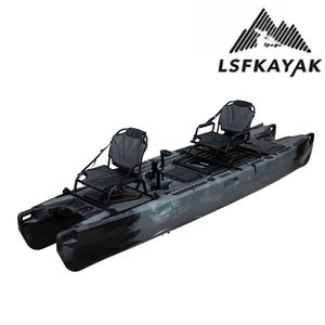 Kayak LSF 3,82 m pour 1 ou 2 personnes, kayak à pédales pour la pêche en mer et les sports <span class=keywords><strong>de</strong></span> plein air, <span class=keywords><strong>avec</strong></span> une capacité incroyable, fabriqué en HDPE durable - Product Image 2