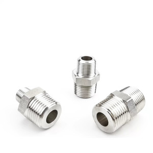 Thép không gỉ 304 ống núm vú 3/8 ''<span class=keywords><strong>NPT</strong></span> để 1/4'' <span class=keywords><strong>NPT</strong></span> giảm Hex núm vú - Product Image 1