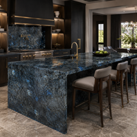 Nouvelles dalles en pierre frittée bleu saphir, aspect marbre poli, carrelage en céramique et porcelaine 1600 x 3200 x 12 mm