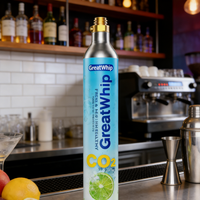 Cylindre de CO2 pour machine à soda 0,6 L, facile à utiliser, réservoir de CO2 de qualité alimentaire pour usage commercial dans les bars et restaurants