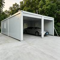 Garaje Modular Prefabricado de Contenedores, Cobertizo de Estacionamiento Desmontable, Estructura de Acero, Casa Contenedor