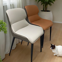 Chaise de salle à manger au design minimaliste à prix d'usine mobilier moderne hôtel restaurant de luxe chaises de salle à manger nordiques en cuir et métal