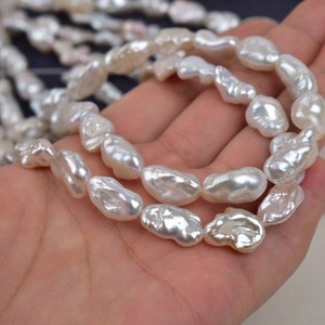 Collar de perlas naturales de agua dulce con forma Barroca <span class=keywords><strong>Biwa</strong></span> de 8-14mm, joyería fina, perlas sueltas de pepita DIY - Product Image 6