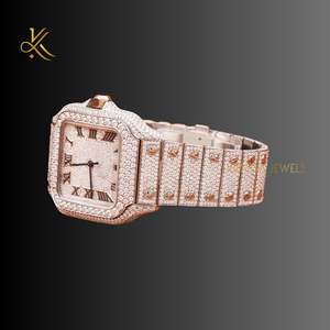 นาฬิกาเพชรโมอิสหรูหราสำหรับผู้หญิงที่นำเสนอการผสมผสานที่เป็นเอกลักษณ์ของสไตล์ความทนทานและงานฝีมือระดับพรีเมี่ยมในทุกรายละเอียด - Product Image 2