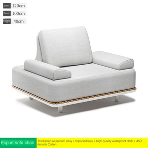Góc không thấm nước gỗ rắn thương mại sử dụng <span class=keywords><strong>sofa</strong></span> xốp mật độ cao hiện đại xuyên biên giới biệt thự ngoài trời sân Gỗ Tếch <span class=keywords><strong>sofa</strong></span> - Product Image 6