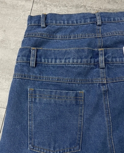 Shorts <span class=keywords><strong>en</strong></span> <span class=keywords><strong>jean</strong></span> double <span class=keywords><strong>taille</strong></span> pour hommes, style hip-hop, nouvelle conception personnalisée Guangzhou Shangshang - Product Image 2