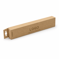 Custom Logo Eco-Friendly Kraft Paper Packaging Box Long Narrow Self Erecting Cardboard Box with Hanging Tab for MOQ