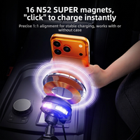 Chargeur de voiture sans fil magnétique 15W |   Refroidissement TEC Flexible |   360 °   Rotule universelle |   Support de ventilation rotatif à un bouton T16