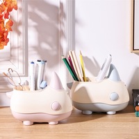 Organisateur de bureau multifonctionnel créatif en forme de rhinocéros, porte-stylos mignon pour enfants, étudiants, dortoir, moderne, rose, logo personnalisé