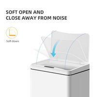 Poubelle intelligente personnalisée blanche de 50 L en acier inoxydable et poubelle d'intérieur avec capteur automatique pour usage domestique