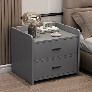 Modern Minimalist Nightstand With 2 Drawers Plastic Top Bedroom Storage <b>Unit</b> For Adults And Children - Product Image 1