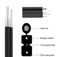 Kabel Serat Optik Core Drop Indoor Outdoor G657A1 G657A2 Fibra Optica Frp FTTH 4 2 1 4f Kabel G657 A1