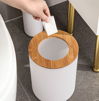 Ensemble d'accessoires de salle de bain 6 pièces en plastique ondulé horizontal durable avec kit de vanité, porte-brosse à dents et gobelet pour rangement de salle de bain