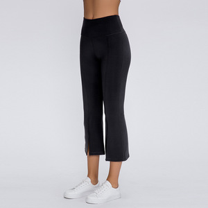 Ladies spandex high elastic jogger pants women casual funky wide leg yoga flare pants tear - Product Image 6