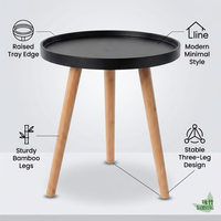 Table d'appoint ronde avec plateau surélevé, décoration d'intérieur populaire, table d'appoint de canapé pour salon, table basse à pieds en bambou, vente chaude