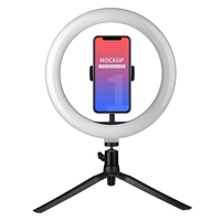 Promotion  Support Trépied Réglable 0.5M 1.1M 1.6M 2.1M et Anneau Lumineux LED Selfie 10" pour Live Streaming Tiktok Maquillage Vidéo