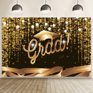 Graduation Decoration Vinyl Photo Cloth <strong>Congrats</strong> Grad Background Wall Sign Grad Theme Party Photo Booth Props <strong>Decor</strong> - Product Image 2